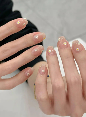 免烤灯】Q48全固化3d立体小花朵清新凝胶美甲贴纸浮雕指甲贴纸女