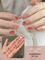 2025 New short nail art bestseller, semi-cured semi-baked uv gel nail stickers, girls' Instagram style thumbnail 5