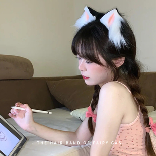 cosplay表演用发夹立体猫耳朵顶夹对夹猫系女友发卡圣诞节日发饰