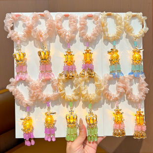 会发光的宫灯发圈女元宵节精致镂空吊坠发绳新中式服装穿搭头饰品