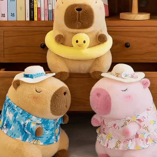 生日礼物爆款水豚公仔毛绒玩具嗯