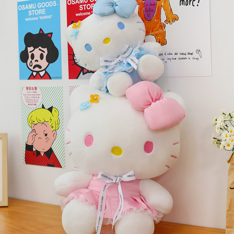 hellokitty公仔哈喽毛绒玩具抱枕可爱凯蒂猫布偶娃娃儿童女生礼物