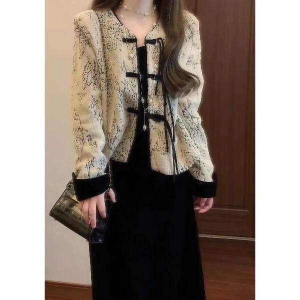 胖mm特大码300斤新中式国风流行一整套高级外套连衣裙两件套装女2