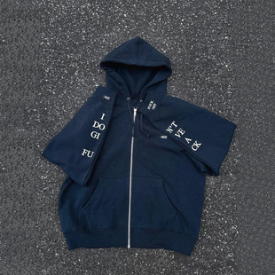 现货 25FW ZIP HOODED脏话刺绣连帽薄绒棉卫衣男女 IDGAF 对版