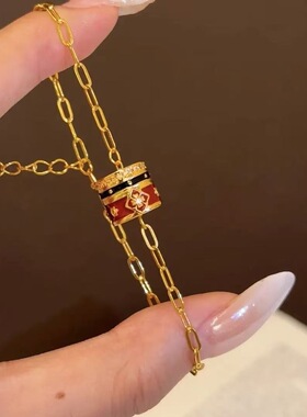 赵露思同款四叶草项链宝相花女轻奢小众锁骨链国风复古高级感饰