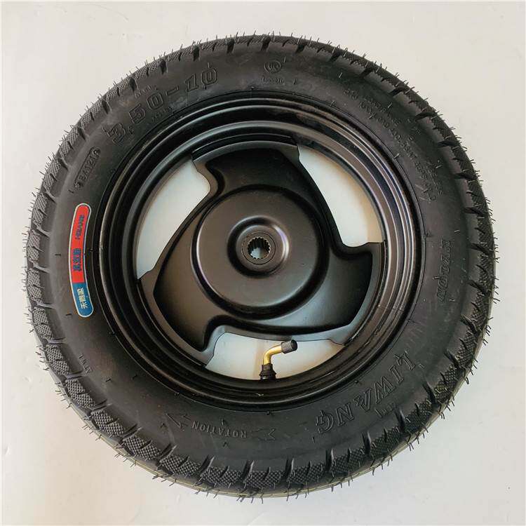 踏板摩托车仿迅鹰鬼火巧格后轮毂GY6125铁钢轮圈+3.50-10轮胎一套