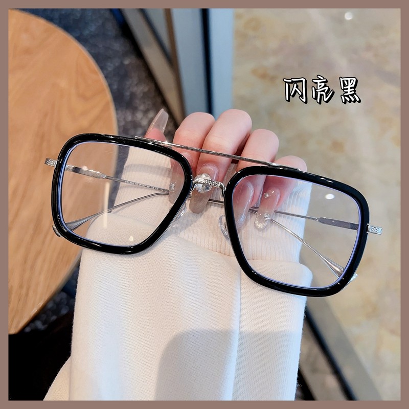 钢铁侠同款防蓝光平光镜可配度数变色痞帅近视眼镜框百搭男墨镜潮