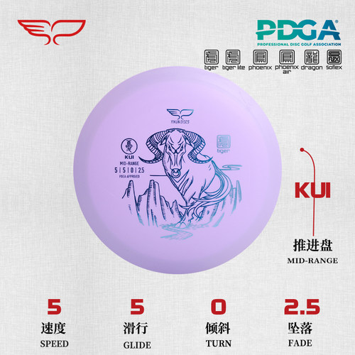 推进盘KUI-夔牛 5/5/0/2.5虎系飞盘高尔夫比赛训练专用翼鲲PDGA