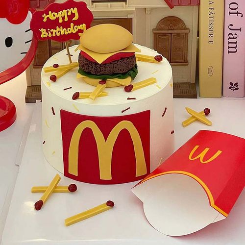 网红麦门麦当劳蛋糕装饰摆件