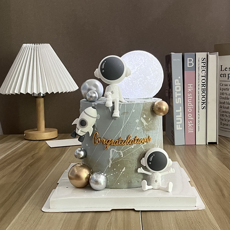 宇航员男孩蛋糕装饰摆件星空