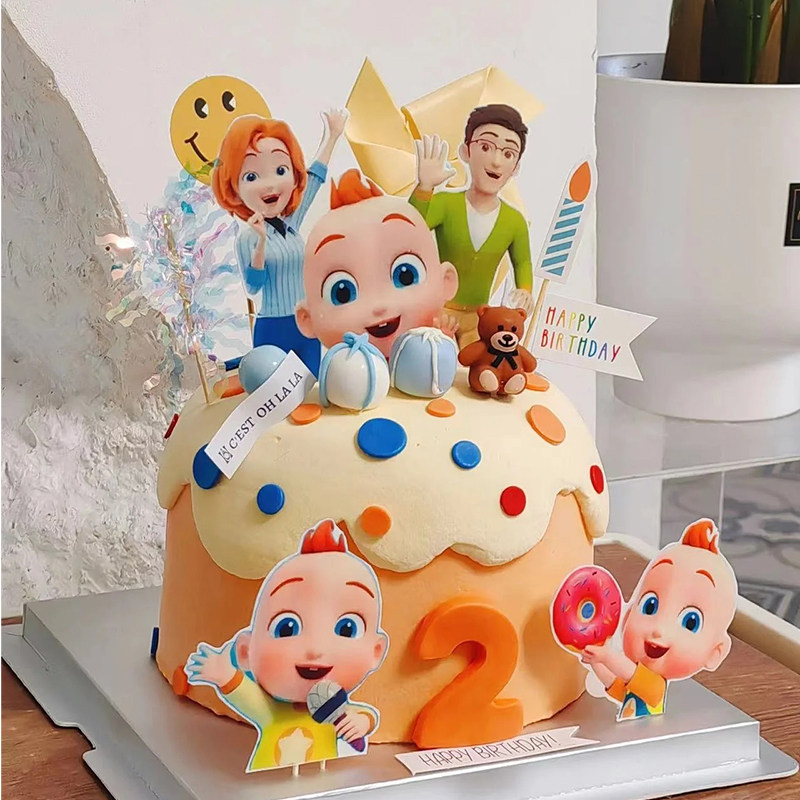 可爱爸爸妈妈宝宝朋友生日蛋糕装饰插件摆件宝贝儿童生日甜品装扮