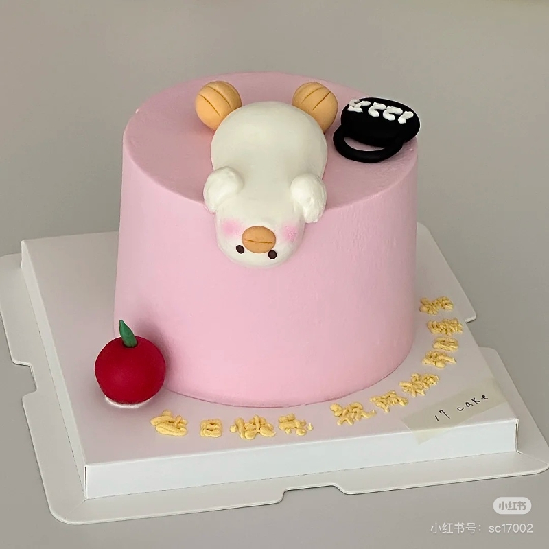 可爱躺平鸭搞怪女生甜品烘焙