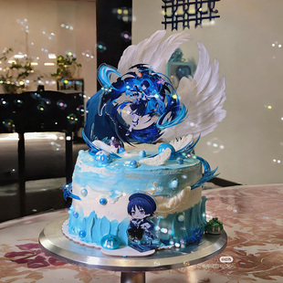 二次元游戏原元神散兵雷电魈芙宁娜亚克力Q版立牌蛋糕手办摆件