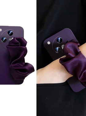 ins风暗紫色腕带适用oppofindx8s+手机壳fondx7ultra褶皱k12plus丝巾k11x简约k10小众k9液态k7x十k5硅胶oppo