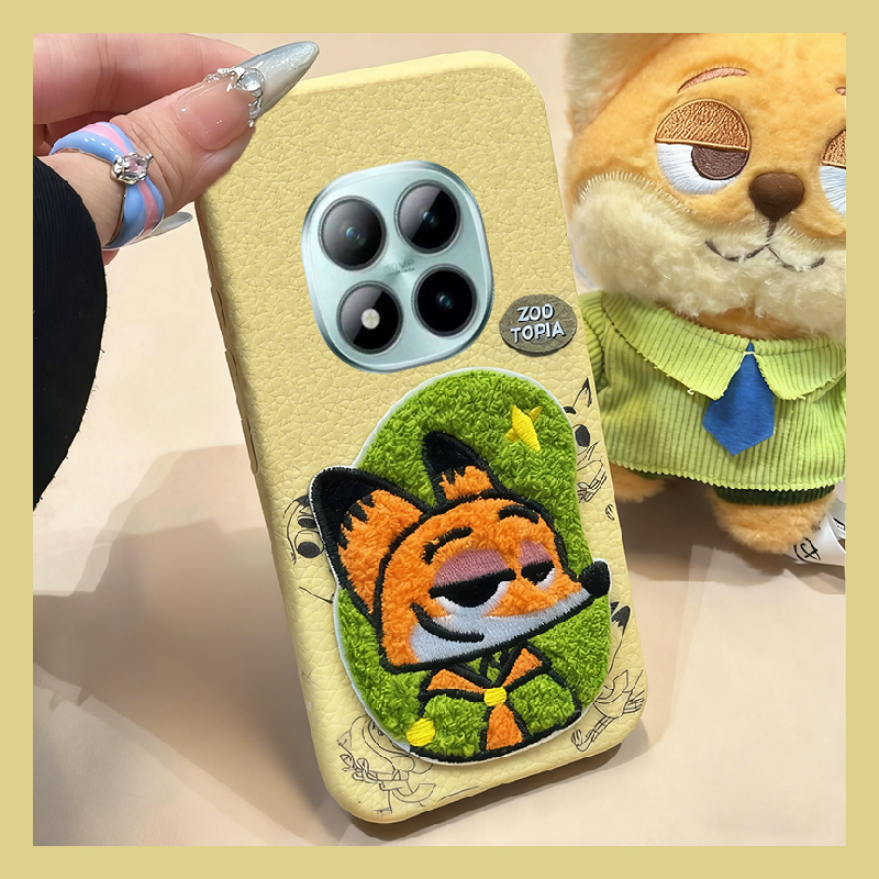 刺绣疯狂动物园适用小米红米note15pro+手机壳noto14朱迪13尼克12turbo可爱11tpor皮纹10仿皮redmi卡通十秋冬