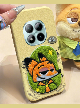 刺绣疯狂动物城适用小米红米note15pro+手机壳noto14朱迪13尼克12turbo可爱11tpor皮纹10仿皮redmi卡通十秋冬