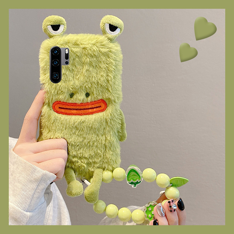 毛绒绒毛茸茸毛毛斜挎青蛙手机壳