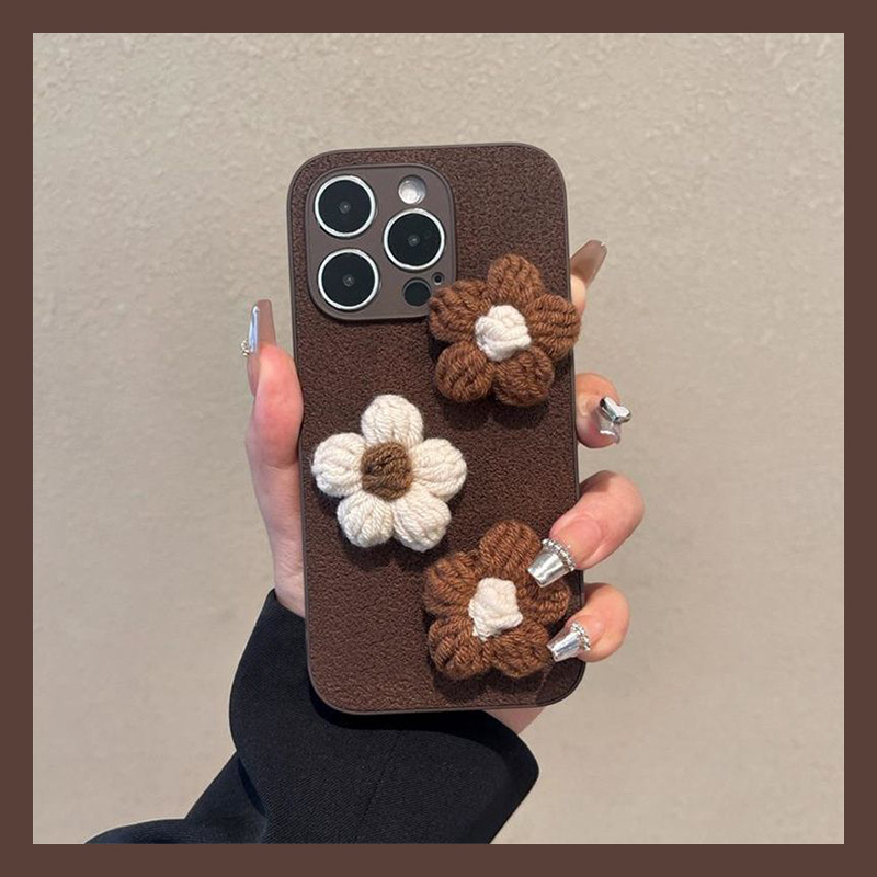 ins风针织毛绒花朵适用oppofindx9pro手机壳fondx8s立体x7高级感k13turbo秋冬k11x简约k10新款r17/x6/x5/oppo