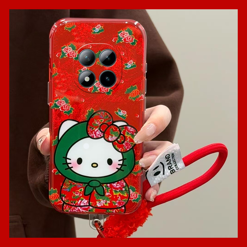 2026棉袄kt猫适用小米红米note15pro+手机壳noto14红色13新年12turbo+秋冬11t凯蒂猫10本命年9卡通8/7por挂绳