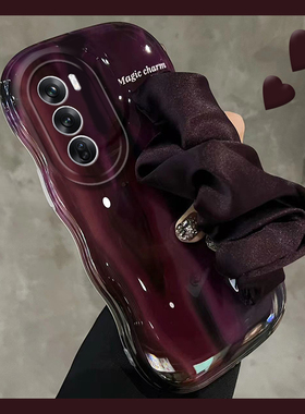 丝巾腕带适用opporeno13手机壳reno12pro褶皱reon11立体10por+紫色十日韩0ppo高级感oppo小众手提气质硅胶女p