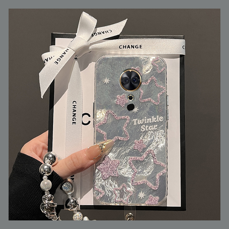 高级感星星适用美图m8机壳m8s冰川纹t8日韩t8s挂链t9渐变v6简约手提硅胶全包小众新款日韩轻奢全包防摔个性软