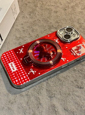 可旋转小马支架适用oppofindx9plus手机壳fondx8pro波点x7ultra立体x6红色x5新年k12x马年k11硅胶0ppo羽纱软p