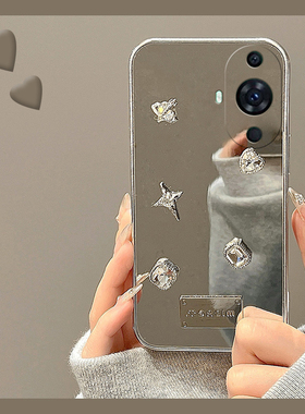 立体高级感镜面适用华为nova12活力版手机壳novo11ultra轻奢nava10se水钻hinova9pro镜子8日韩7i硅胶6por软壳
