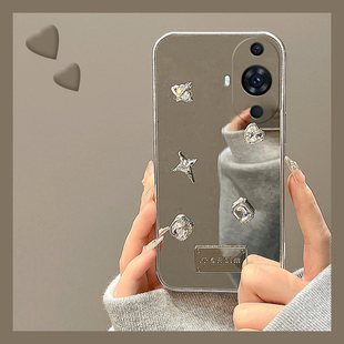 立体高级感镜面适用华为nova12活力版手机壳novo11ultra轻奢nava10se水钻hinova9pro镜子8日韩7i硅胶6por软壳