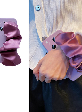 ins风褶皱腕带适用oppofindx8s+手机壳fondx7ultra立体k12plus紫色k11x丝巾k10新款k9简约k7x十k5液态oppo软p