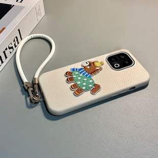 2026可爱刺绣小马适用oppofindx9plus手机壳fondx8pro皮绳x7马年k12plus新年k10x仿皮k9s软k7x真我q3s v23