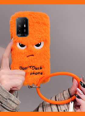 橙色生气表情适用oppoa3pro手机壳a2x斜挎a1可背a97秋冬季a96毛绒a95a93a91a72a58a57a52a32a11a9a31a8a5手环