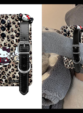 豹纹kt凯蒂猫适用oppofindn3flip手机壳findn2flip立体n3皮质n2腕带findn折叠屏辣妹oppo羽纱0pp0硬壳日韩女