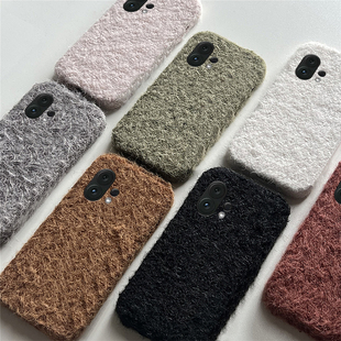 绒布简约纯色适用vivos30promini手机壳s20复古风s19pro保暖s17t秋冬季s16e毛绒t1毛茸茸s15s12s10s9s7s1冬天