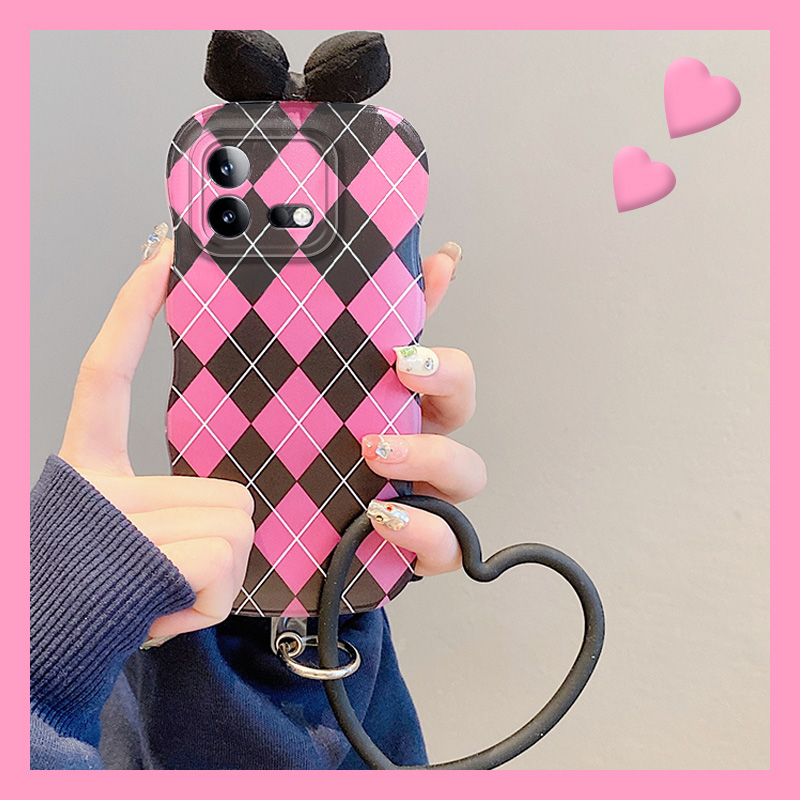 复古菱格蝴蝶结适用vivoiqooneo9手机壳iqooneo9pro秋冬季iq00neo挂链vivo硅胶por爱酷iqneo立体少女日韩个性