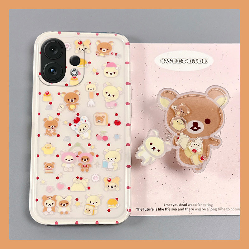 可爱满屏轻松熊适用vivos30promini手机壳s20小熊s19pro立体s17t摇摇乐s16e支架t1呆萌s15趣味s12s10s9s7s1软