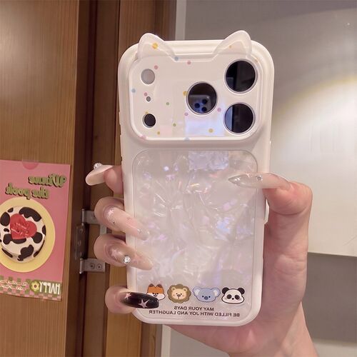 手机壳硅胶大视窗亮面贝壳纹立体