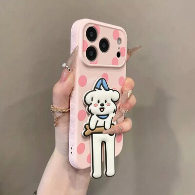 手机壳硅胶侧边爱心大视窗波点立