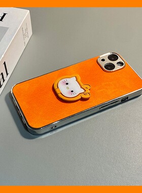 橙色可爱kt猫适用opporeno15手机壳reon14pro立体13支架12凯蒂猫11简约10por+卡通9牛仔纹8新款7se软5k十0ppo