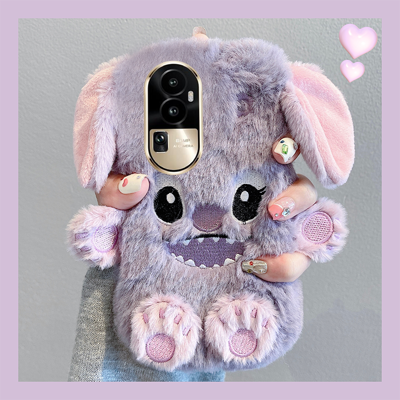 毛绒绒毛茸茸立体史迪仔手机壳