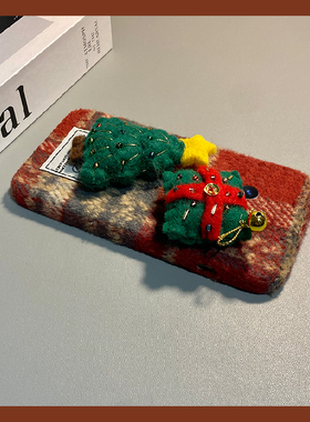 ins风格子圣诞树适用华为荣耀magic8手机壳mgaic7红色play8tpro绒布7t毛绒6t秋冬5t保暖majic6至尊版5软honor