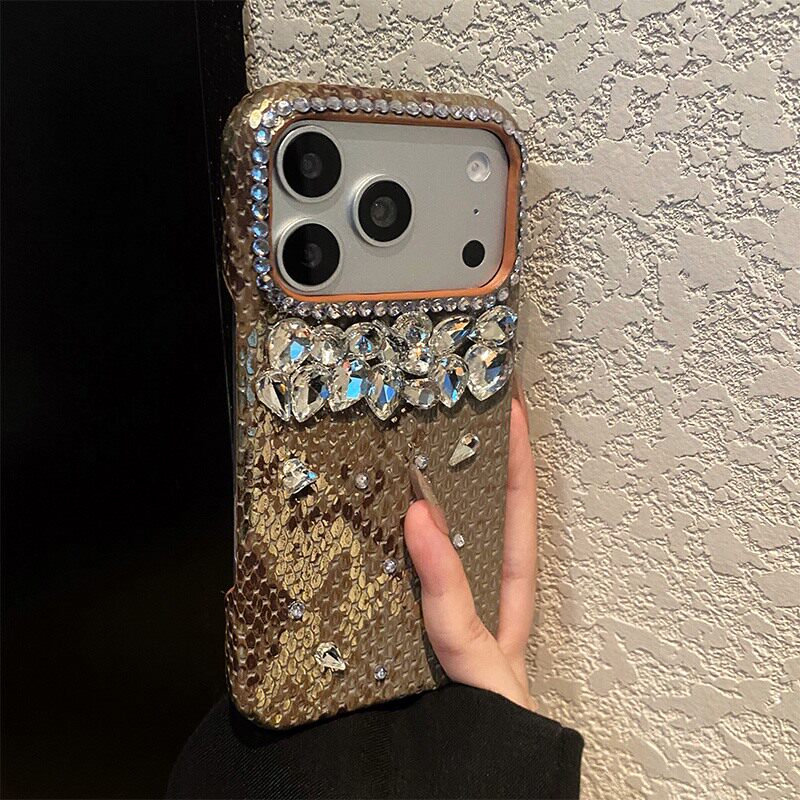 渐变金色蟒蛇纹适用三星a91手机壳a90水钻a82奢华a81闪钻aa80仿皮a71皮纹a60/a56/a55/a53/a52s/a51/a50s钻石