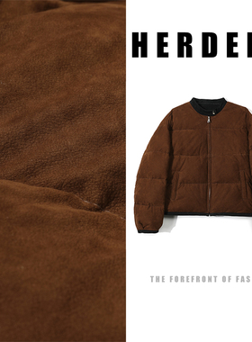 11.11 短款圆领皮革羽绒服 52189