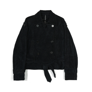 女士皮衣外套 翻领纽扣款 61023 短款 HERDERS