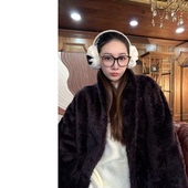 两面穿V领皮毛一体外套 HERDERS 紫气东来 52168