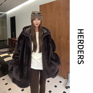 皮毛一体外套 连帽拉链款 52290 短款 HERDERS