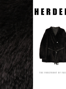 HERDERS 中长款V领皮毛一体外套 52283