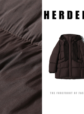 HERDERS 长款连帽飘带多色羽绒服 258959