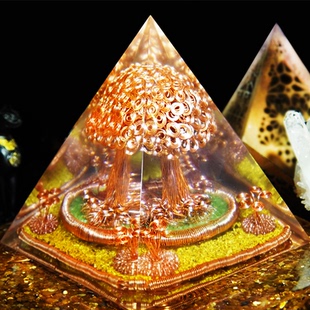 招財(cái)鎮(zhèn)宅福祿聚財(cái)樹水晶金字塔店鋪家居前臺擺件吉祥如意開業(yè)送禮