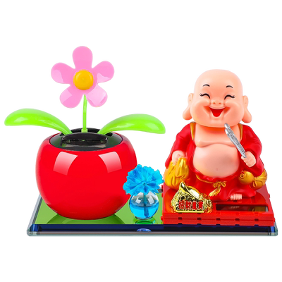 祥爱缘摇摆太阳能弥勒佛摆件