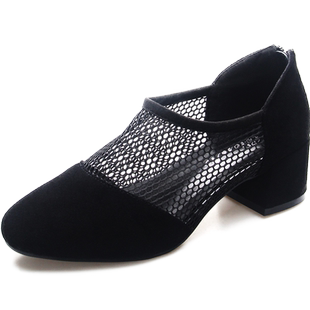 2025新款超软小羊皮单鞋网鞋夏天透气女鞋网面乐福鞋皮鞋女款夏季